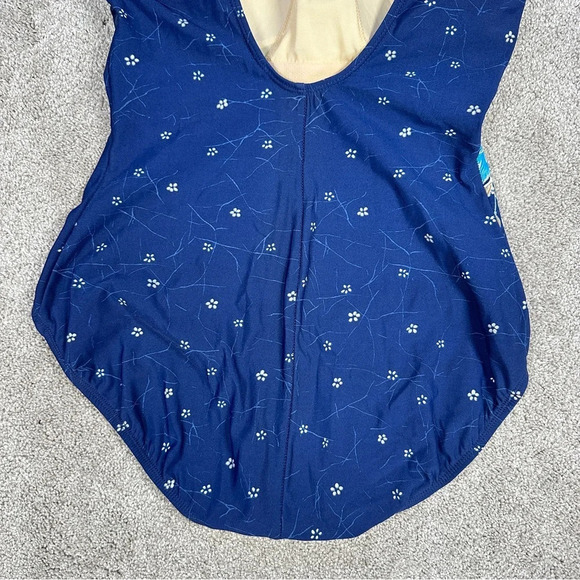 Roxanne Bra Sized Swimsuit One Piece Bathing Suit Floral Tropical Blue 10/34C - Picture 6 of 11